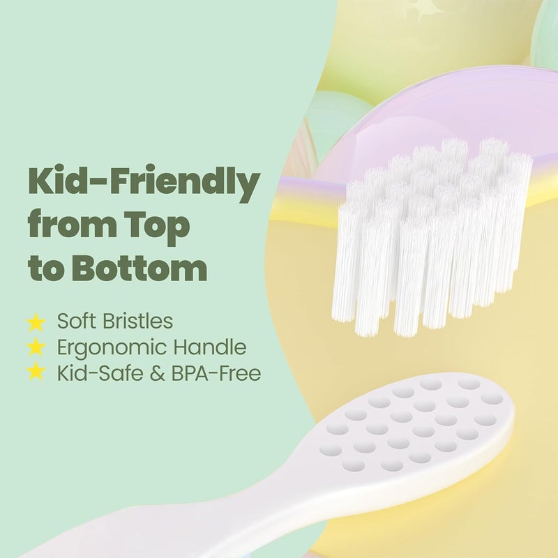 Well Before Dinosaur Kids Toothbrush, 0.12mm Soft Filament Toddler Toothbrush for Kids 6-12 Make Brushing Fun and Protect Kids Delicate Teeth (Pack of 3) - Image 3